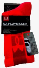 UNDER ARMOUR UA Playmaker Crew Socks Youth 4Y-8Y Men 4-8 Women 6-9 