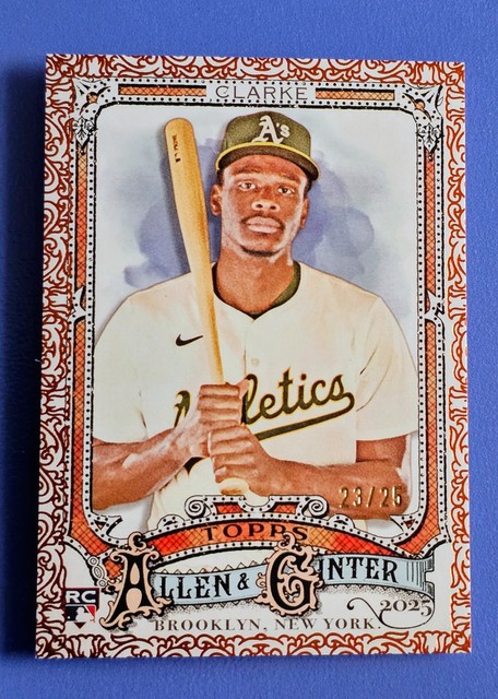 2025 Topps Allen & Ginter Denzel Clarke Orange Filagree RC /25 Full Size Card