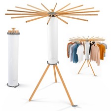 Octopus Drying Rack Clothes Airer 16 Wooden Rod Arms Laundry Dryer Tripod Hanger
