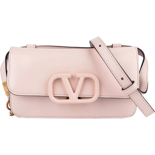 Valentino Garavani Pink Leather Vlogo Crossbody Bag