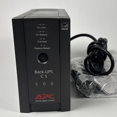 APC Back-UPS CS 500 BK500BLK UPS Battery Backup Needs Battery w/ Box & Manuals