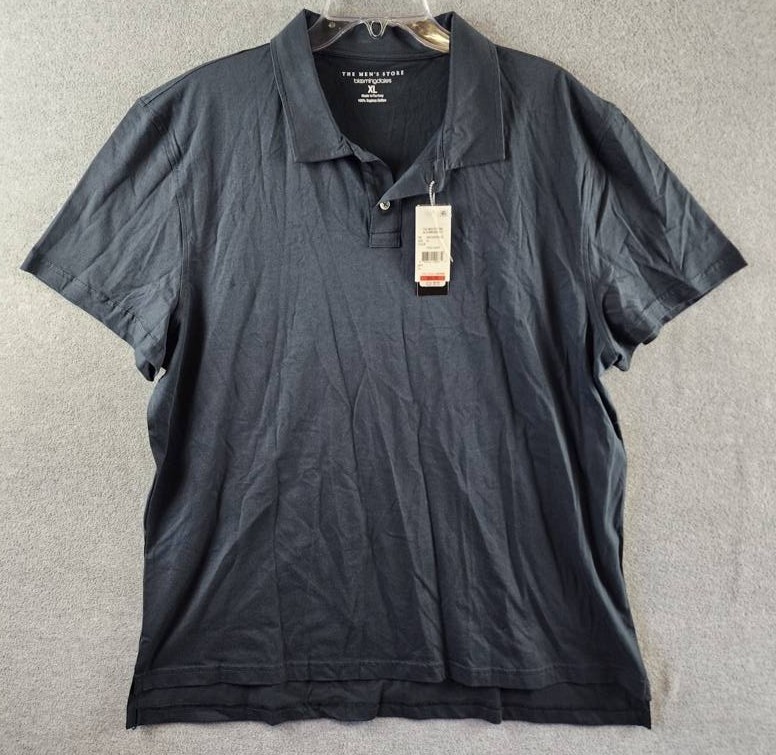 The Mens Store at Bloomingdales Supima Polo XL True Navy Button Closure SS 6790₽
