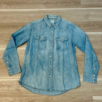 Visvim Denim Shirt Long Sleeve Blue Size 2 Made in Japan From Japan