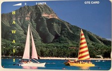 Hawaii phonecard 1992 "DIAMOND HEAD-SAILBOATS" GTE Hawaiian Telephone 3 unit
