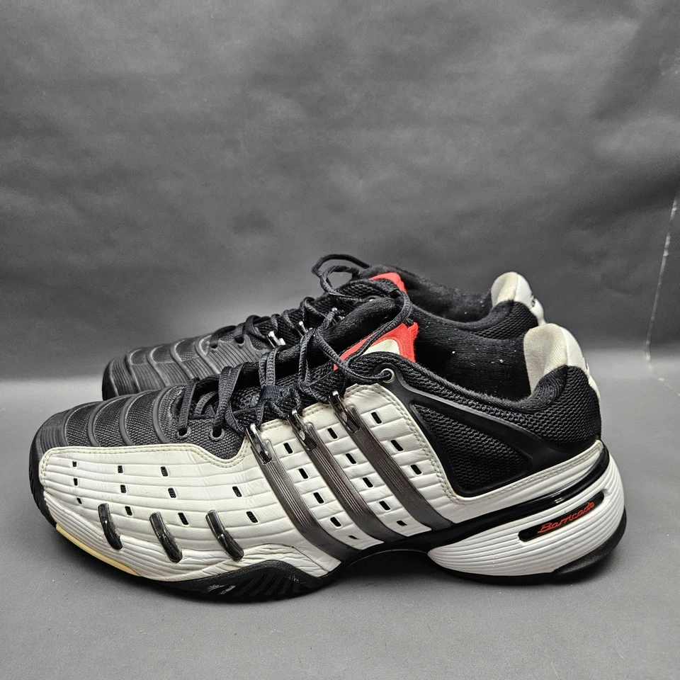 Adidas Barricade V Classic Shoes Mens 12 Black White Tennis Court Y2k Sneakers - Image 4 of 4