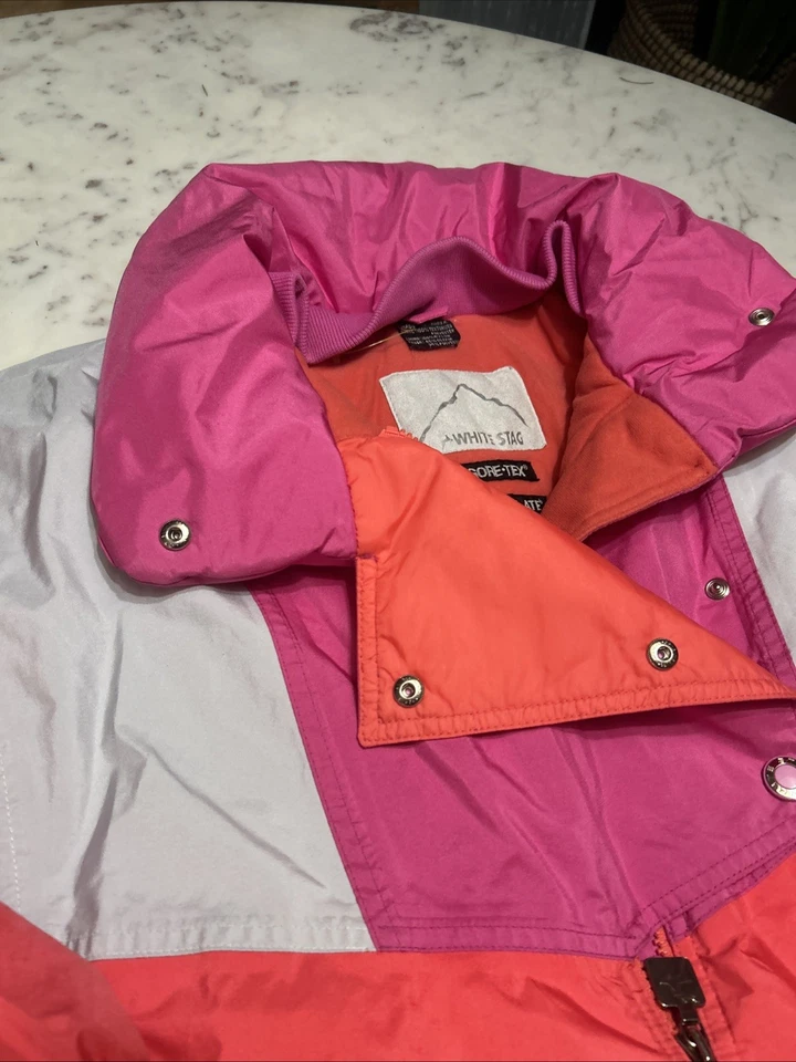 Vintage Pink Purple White Stag Jacket Womens M Gore-Tex Ski Snow Thinsulate - Image 2 of 4