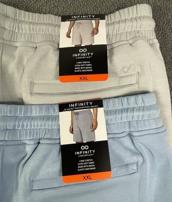 Infinity Men's Heavy Weight Lot of 2 Luxe Shorts Blue & Gray XXL NWT