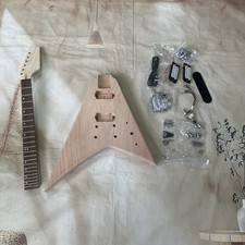 Semi-finished DIY Flying V Electric Guitar Kit Rosewood Fingerboard 