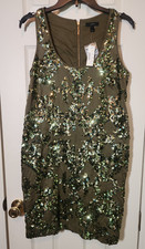 NWT J Crew Dress Women's Size 4 Green Cotton Sleeveless Sundress V-Neck Sheath