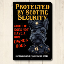 Scottish Terrier Security Sign scottie protected dog metal handmade outdoor yard