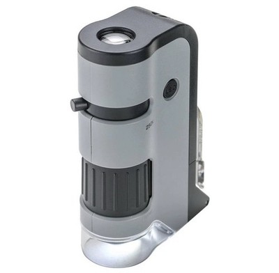 Carson MicroFlip 100x-250x, LED UV Pocket Microscope with Smartphone Clip