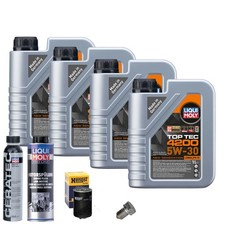 Motoröl 5W30 LIQUI MOLY 4L+HENGST Ölfilter+Spülung+Cera Tec+Ölablassschraube