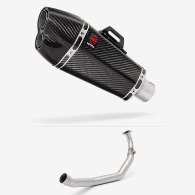 Lextek Carbon Fibre XP13C 210mm Auspuffanlage für Yamaha YZF R125 schwarz Slip-On