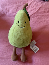 Jellycat Amuseables Pear Plush Soft Toy Green/Brown With Tags