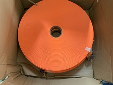 1 1/2" x 600' GatorSTRAP Orange Polyester Cord Woven Strapping 2 Rolls 1200  