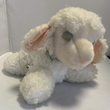 VTG Eden Toys Lamb Sheep 70  s Windup Musical Plush Baby Toy 9" Moves Works