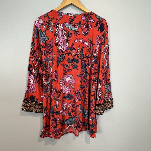 Soft Surroundings Samara Paisley Beaded Tunic Size 2x Embellished Blouse Boho - Picture 11 of 11