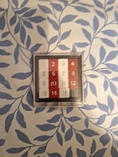 Vintage 15 Sliding Number Tile Puzzle Game 2.75" Sq Plastic Original Retro