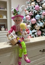 Cynthia Rowley Easter Spring Bunny Fairy Elf Shelf Sitter 20” Posable Tabletop