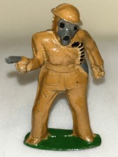 Metal Cast Lead Toy Soldier 24A With Gas Mask