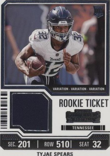 2023 Panini Contenders #TS36 Tyjae Spears Rookie Ticket Swatches