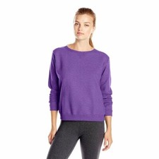 Hanes Women's V-Notch Pullover Fleece Sweatshirt, Violet Splendor Heather, XXL