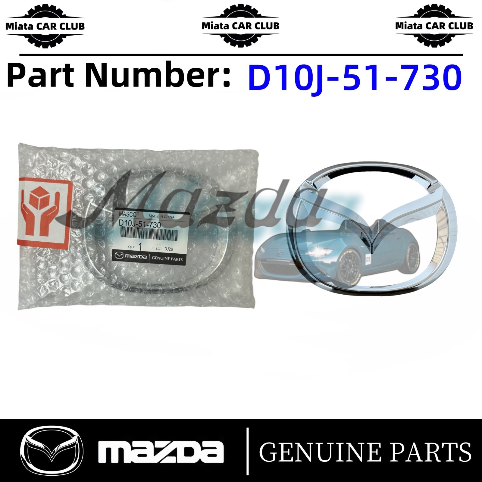 2017-2019 Mazda3 CX-3 OEM Genuine Front Grille Emblem D10J-51-730