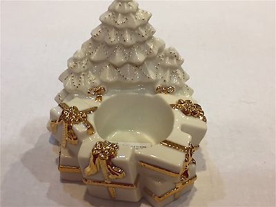 MIKASA TREE  W/ PRESENTS TEALIGHT HOLDER ... TWINKLY / BEAUTIFUL