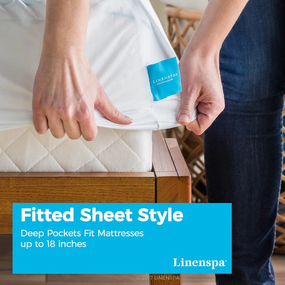 Защита для матраса с глубокими карманами водонепроницаемая подушечка для матраса гипоаллергенная защита - Изображение 4 из 4