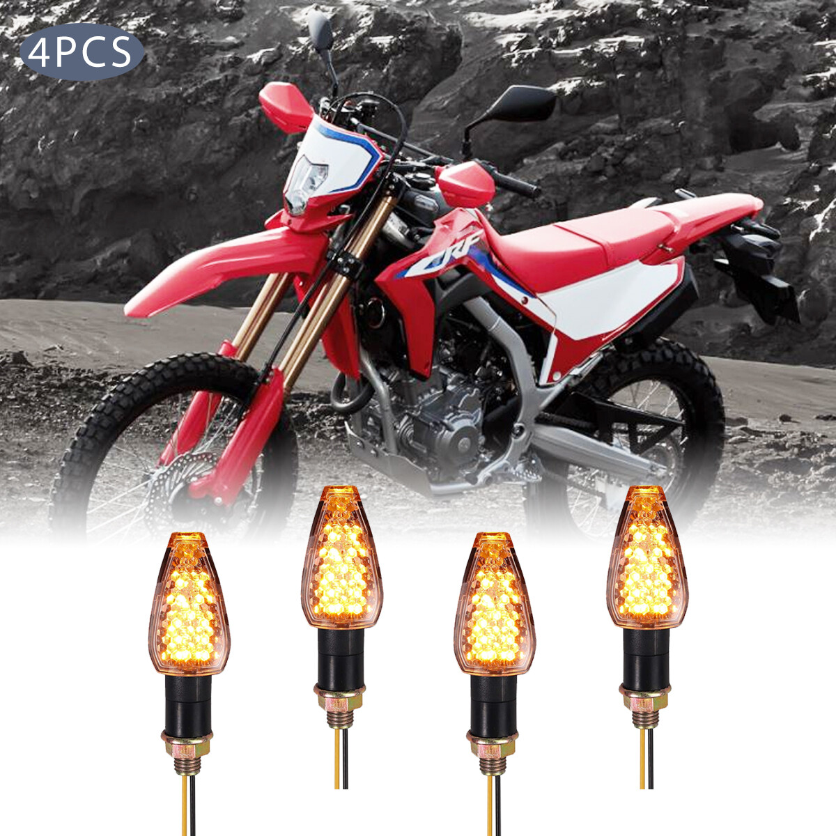 LED Turn Signals Indicator Blinkers For Honda CRF 250 300 110 125