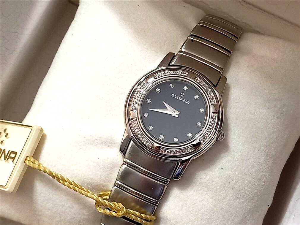 Fabulous NOS S.Steel ETERNA GALAXIS Ladies Wristwatch Diamonds