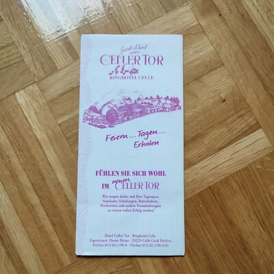 Flyer Celler Tor Ringhotel Celle Vintage 