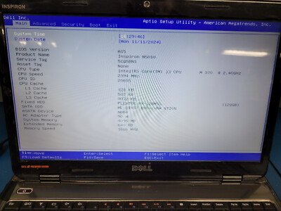 Dell Inspiron N5010, Intel Core i5 M370 @2.40 Ghz, 4GB RAM, 128GB