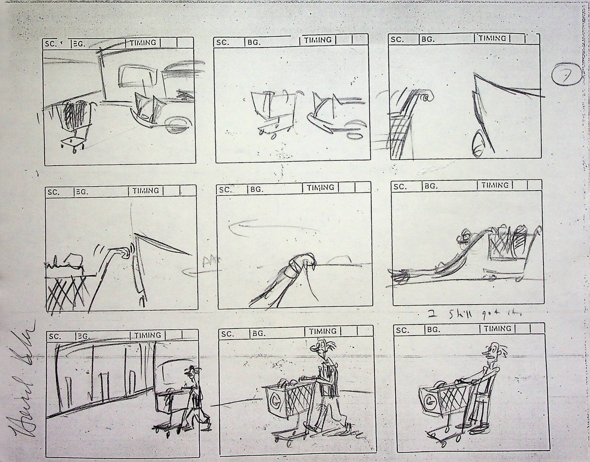 Rugrats 1991 Production Howard Baker SIGNED Hand Drawn Storyboard Page