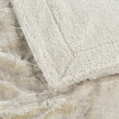 Plain Faux Fur Throw Blanket with Sherpa Back Plush Soft Warm for Bed Couch Sofa - Picture 32 of 117