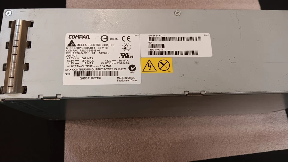 Alpha Server ES45 2B 1085W PS 3X-H7514-AA / 30-56549-01 - Image 2 of 4