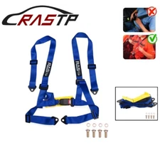 Racing Belts 4 Point 4PT Harness Nylon Adjustable Black RASTP US STOCK