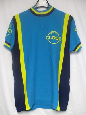 Maillot Cycliste Vintage ACHERES CLOCA – Tricot Du Rocher – Taille XL – Bleu – Made In France