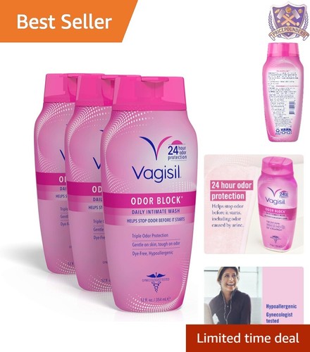 Feminine Wash 12 oz Pack of 3 Odor Block Hypoallergenic Daily Hygiene