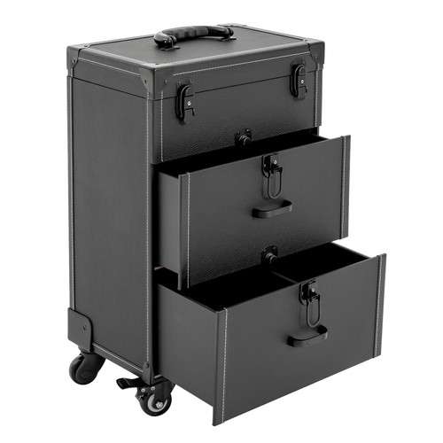 Valigetta treno rotante trolley alluminio organizer cosmetico professionale scatola con cassetto - Foto 15 di 22
