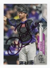 SIGNED BASEBALL CARD AUTO TOPPS 2020 COLORADO ROCKIES DREW BUTERA #U72