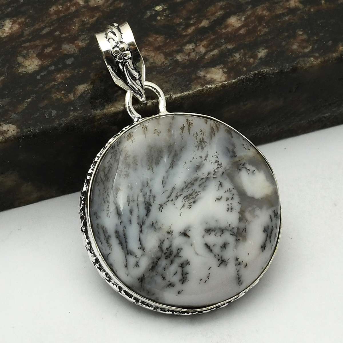 Dendrite Opal Gemstone Ethnic Handmade Pendant Jewelry Gift Foe Her  AP-11009