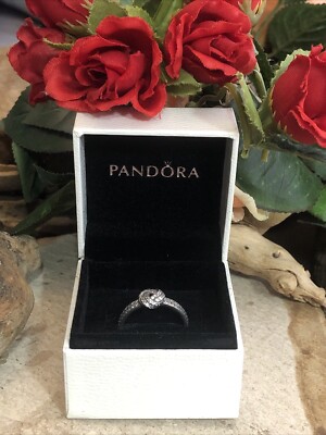 PANDORA ALE Sterling Silver 925 CZ Love Knot Ring 3g