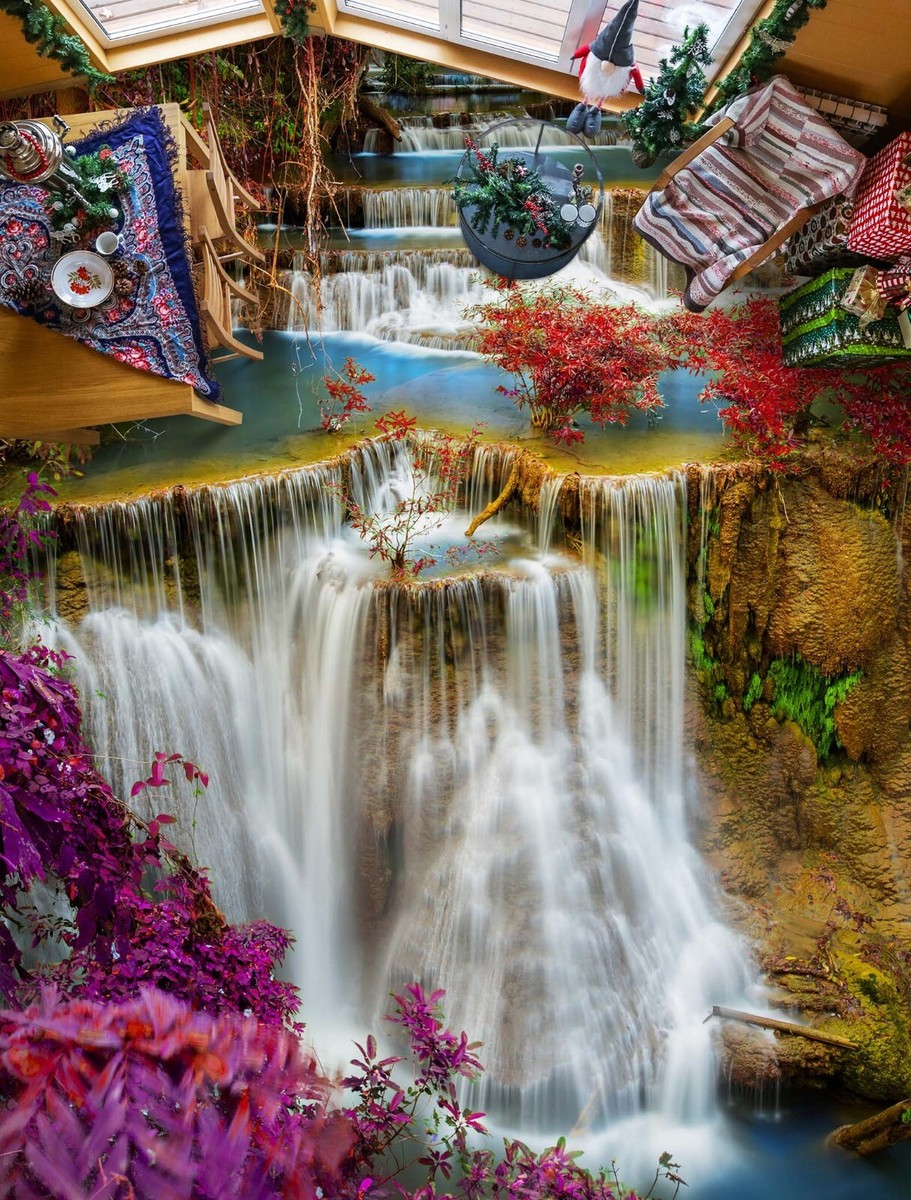 3D Waterfall SKE726 Floor WallPaper Print Decal Epoxy Floor Deco