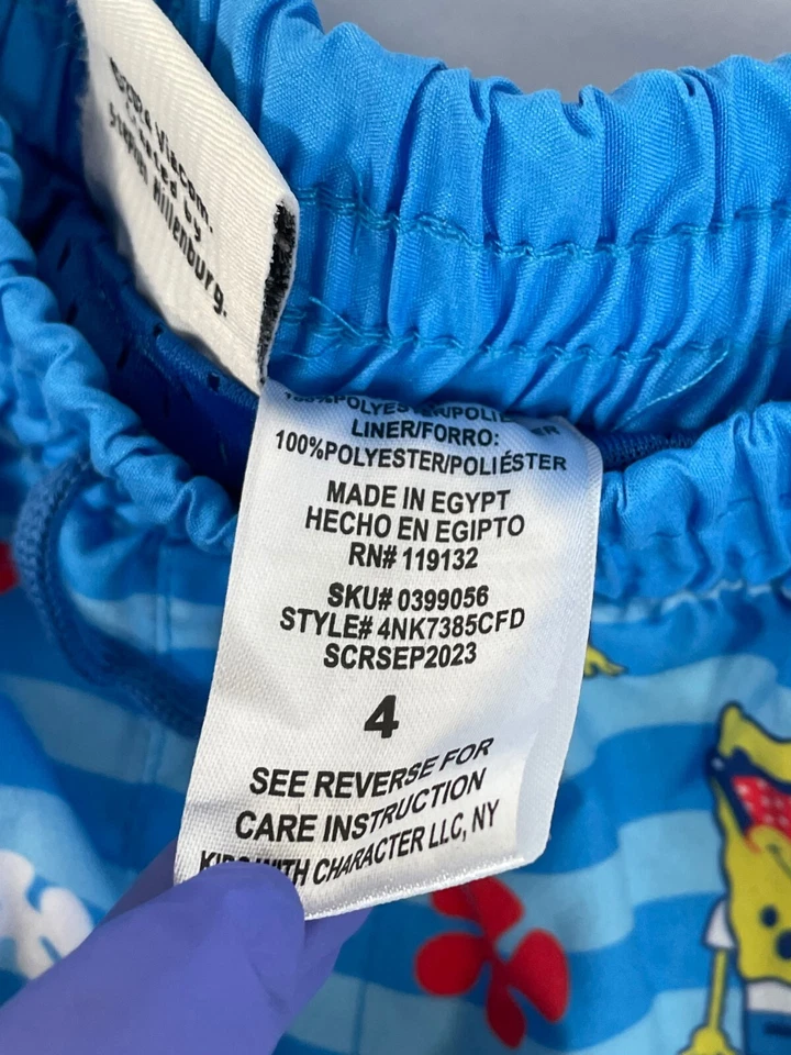 Pantalones Cortos Cuadrados Bob Esponja Niños Azul Talla 4 Foto 4 de 4