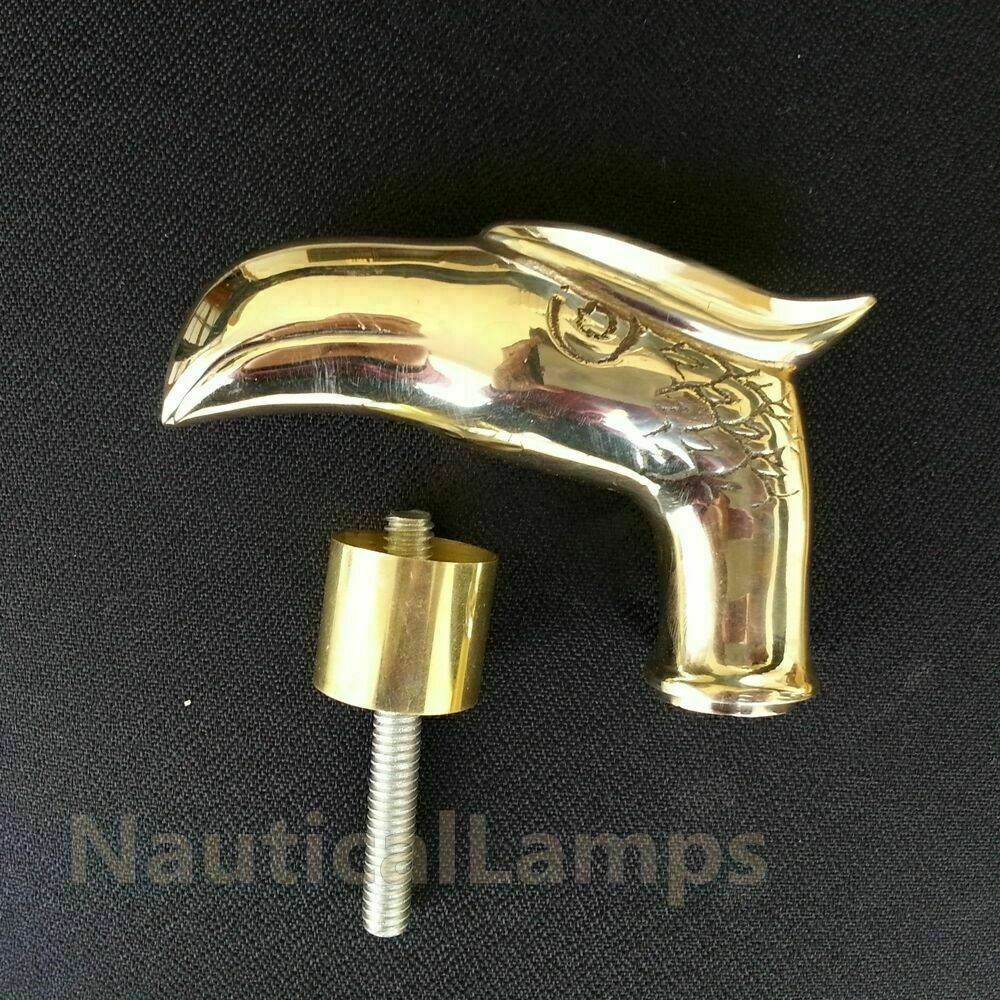 Vintage Solid Brass Eagle Head Handle only handma… - image 2
