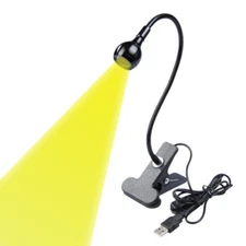 3W 580nm Yellow Light Flexible LED Table USB Gooseneck Clip Lamp