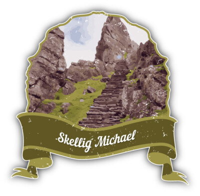 Skellig Michael Ireland World Landmark Grunge Travel Car Bumper Sticker Decal