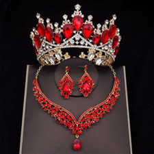 Luxury Crystal Bridal Jewelry Set Tiara Crown Earring Necklace Jewelry Bride Set