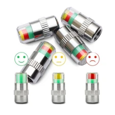 4/8Pcs Car Auto Tire Pressure Monitor Valve Stem Cap Sensor Indicator Warn Upgra